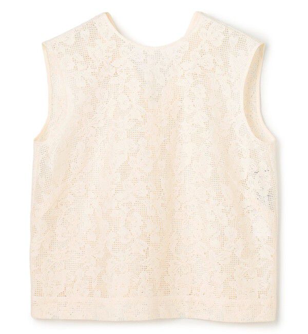 BEIGE,「FLUORITE / 異素材コンビ レースブラウス」|シャツ・ブラウス|