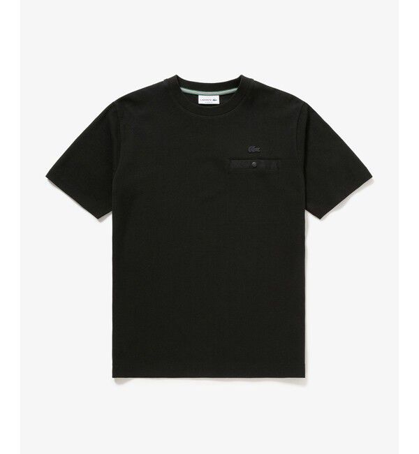 LACOSTE「グログランポケットワントーンTシャツ」|Tシャツ・カットソー|ブラック