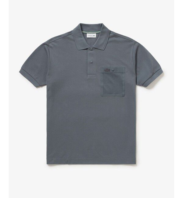 LACOSTE「メッシュポケットワントーンポロシャツ」|ポロシャツ|チャコール