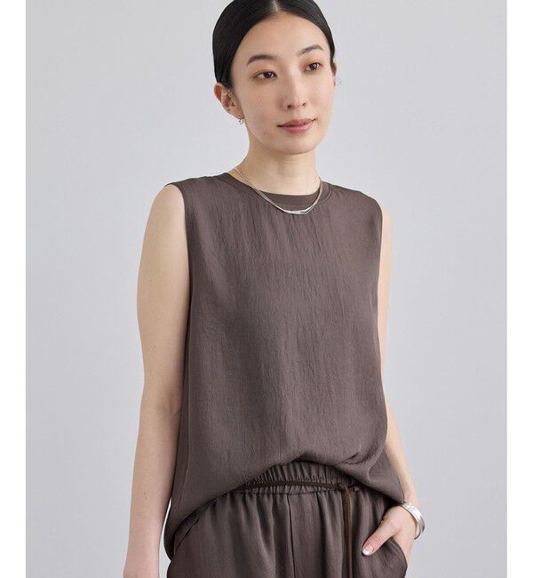 SALON adam et rope'「ブライトツイルタンクトップ / セットアップ対応」|Tシャツ・カットソー|ブラウン系(22)
