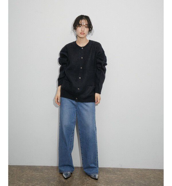 ADAM ET ROPE'「【定番】モヘアミックス オーバーサイズ クルーネックカーディガン / ユニセックス」|カーディガン|
