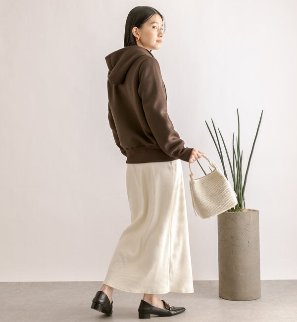 「【WEB限定/キレイめ上品】スポンジダンボールZIPパーカーカットソー」|パーカー|