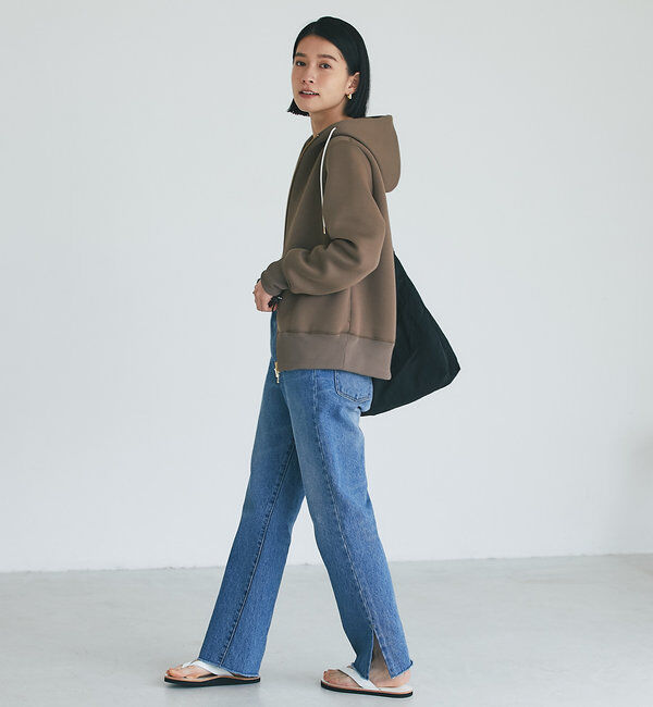  「【WEB限定/キレイめ上品】スポンジダンボールZIPパーカーカットソー」|パーカー|