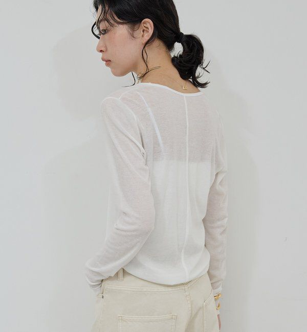  「シアーUネックロンT」|Tシャツ・カットソー|