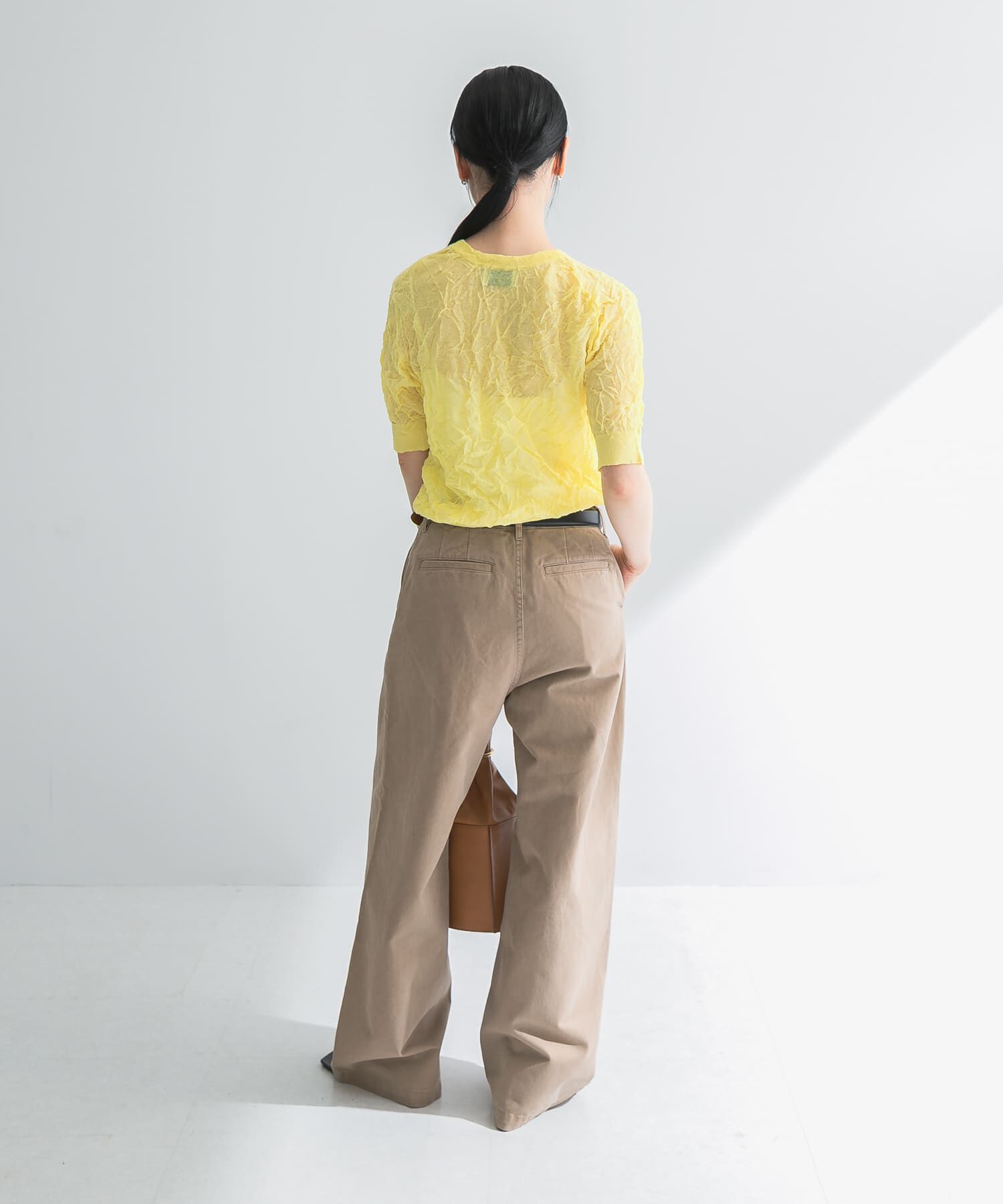 URBAN RESEARCH「new basic　リネン混ワッシャーハーフスリーブニット」|ニット・セーター|