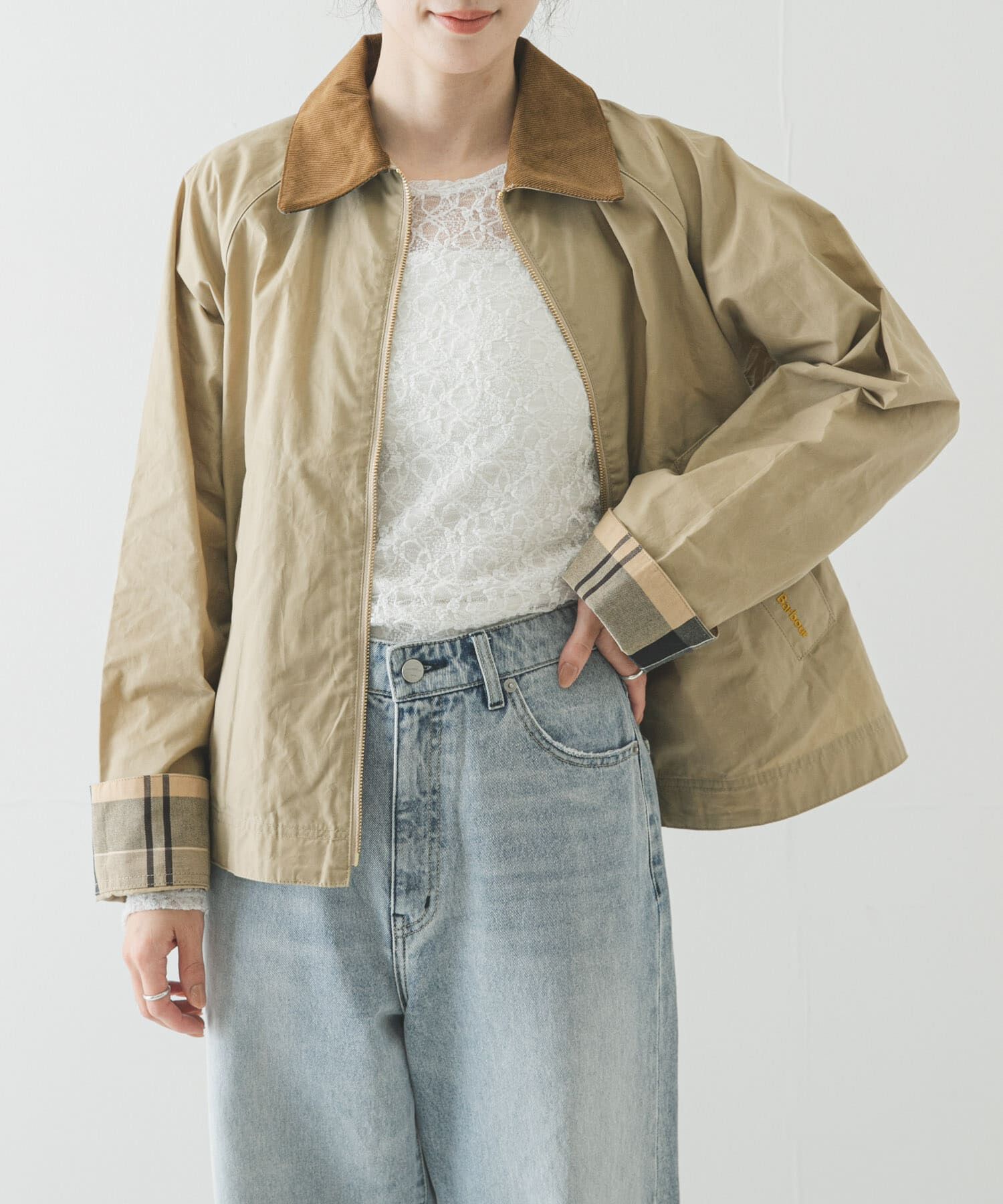 URBAN RESEARCH「Barbour　CATLIN CASUAL JACKET」|ノーカラーコート|