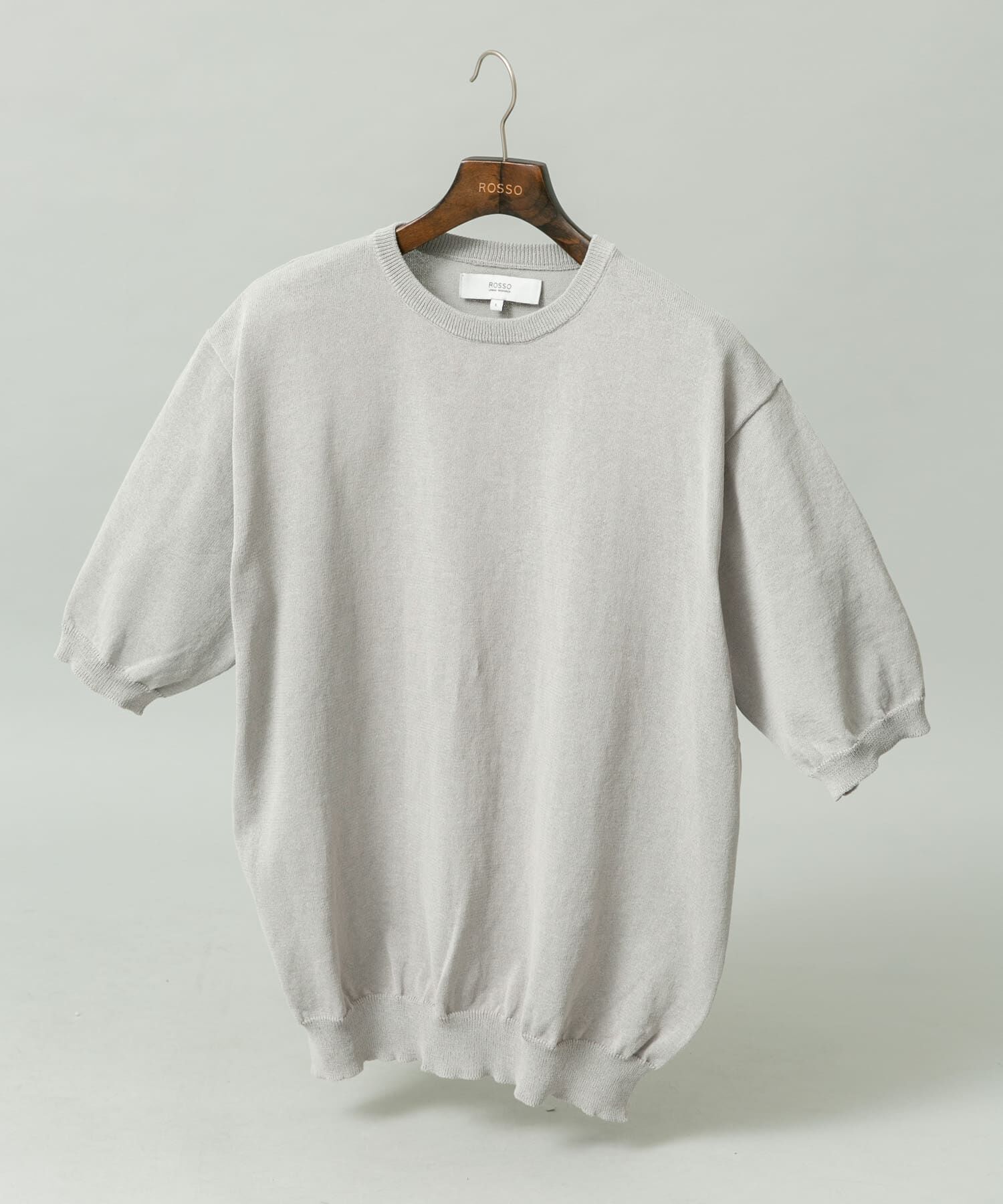 URBAN RESEARCH ROSSO「『UR TECH』AIRDRY半袖クルーニット」|ニット・セーター|ライトグレー