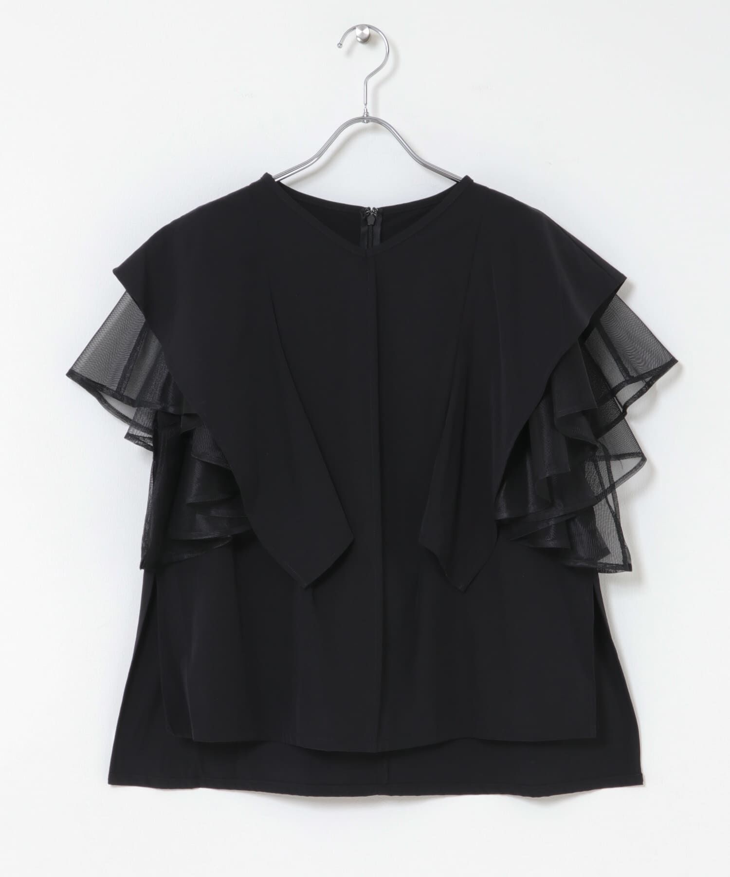 URBAN RESEARCH ROSSO「ELENDEEK　MESH LAYERED SLEEVE BLOUSE」|シャツ・ブラウス|ブラック