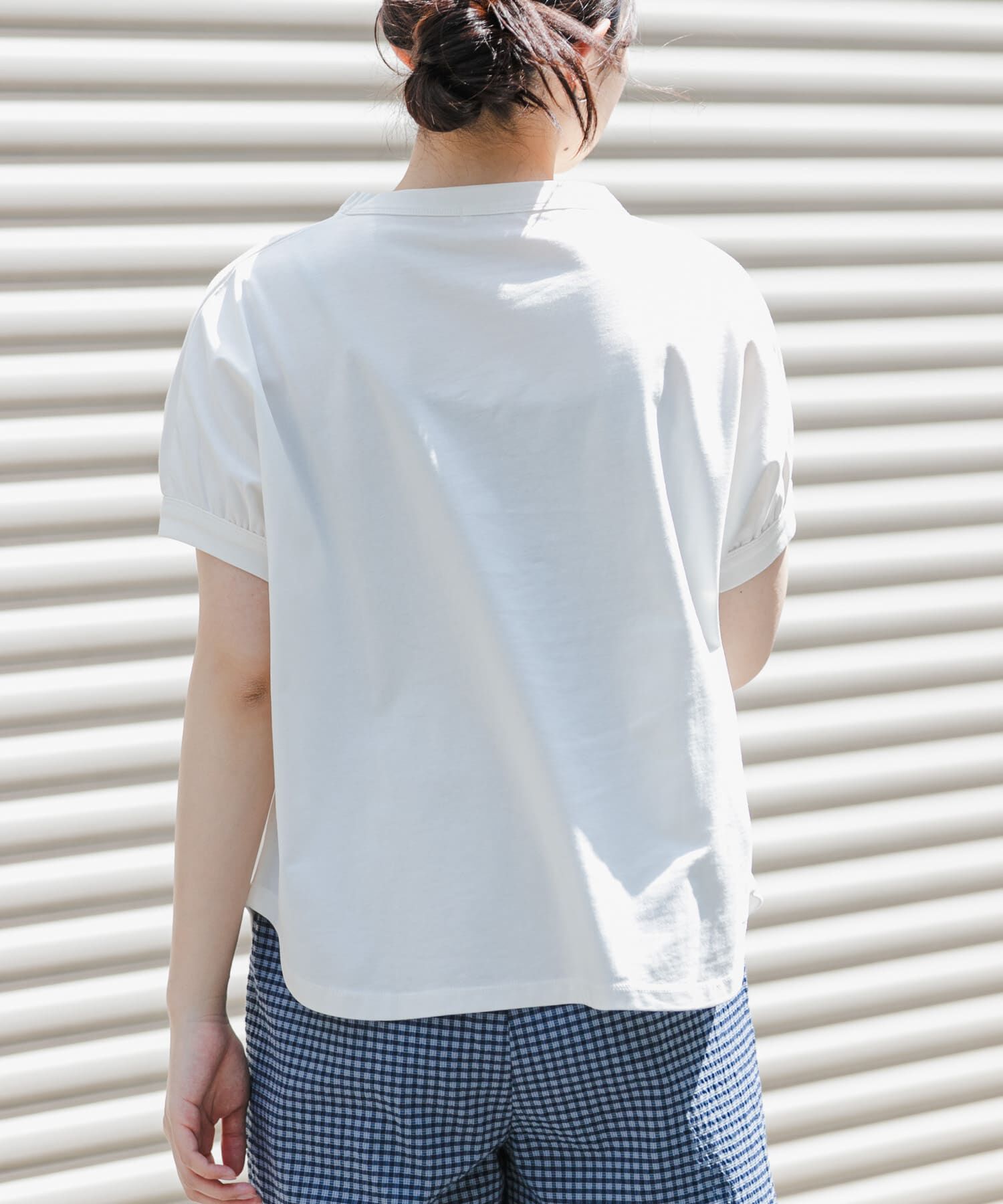 URBAN RESEARCH DOORS「FORK&SPOON　ボトルネックギャザースリーブTシャツ」|Tシャツ・カットソー|