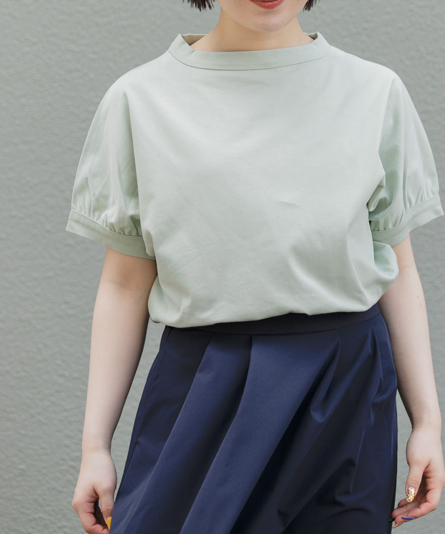URBAN RESEARCH DOORS「FORK&SPOON　ボトルネックギャザースリーブTシャツ」|Tシャツ・カットソー|