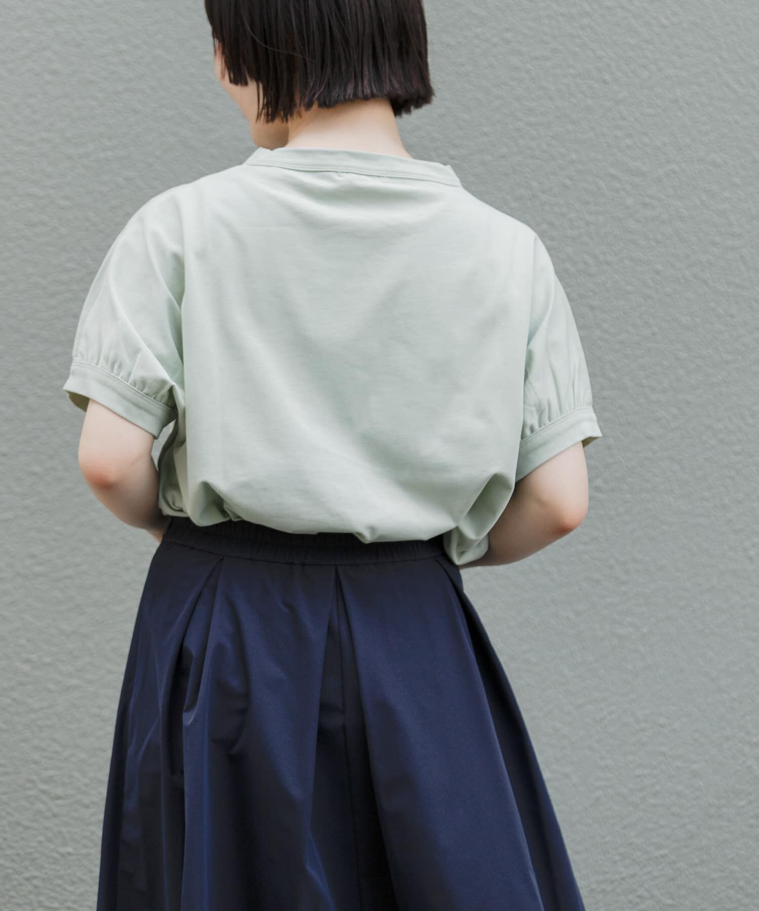 URBAN RESEARCH DOORS「FORK&SPOON　ボトルネックギャザースリーブTシャツ」|Tシャツ・カットソー|