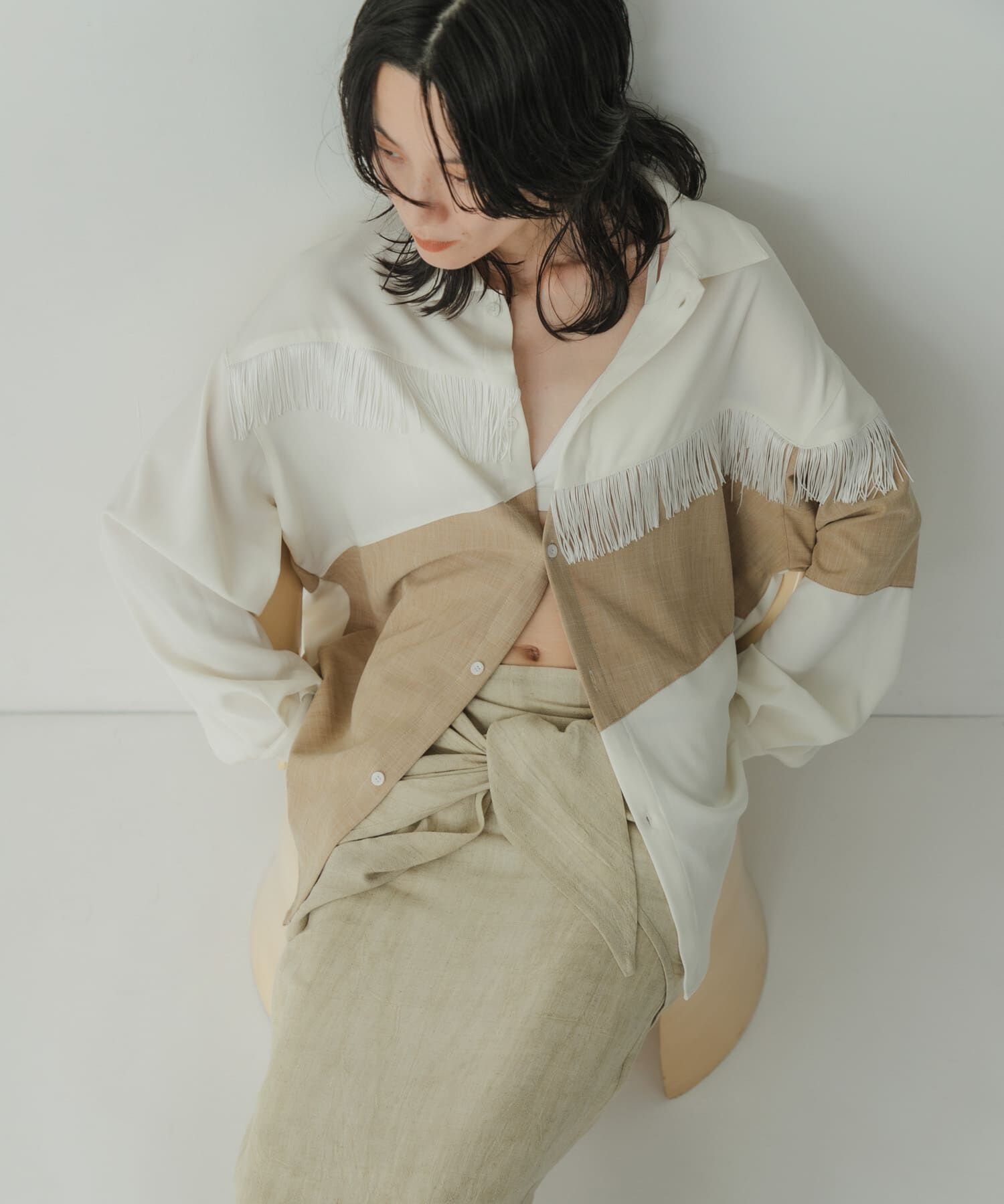  「Siltrata　Fringe pattern shirts」|シャツ・ブラウス|