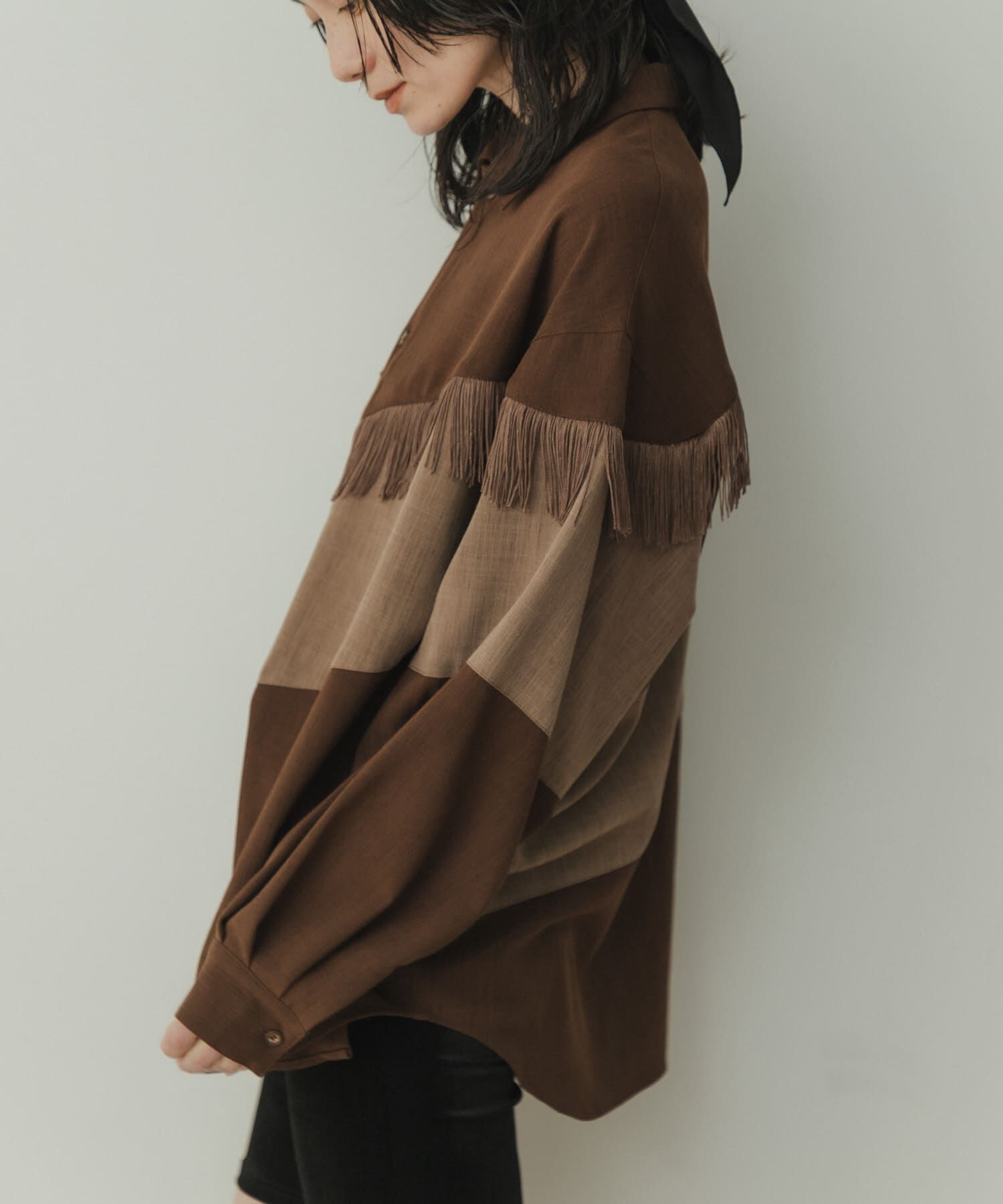  「Siltrata　Fringe pattern shirts」|シャツ・ブラウス|