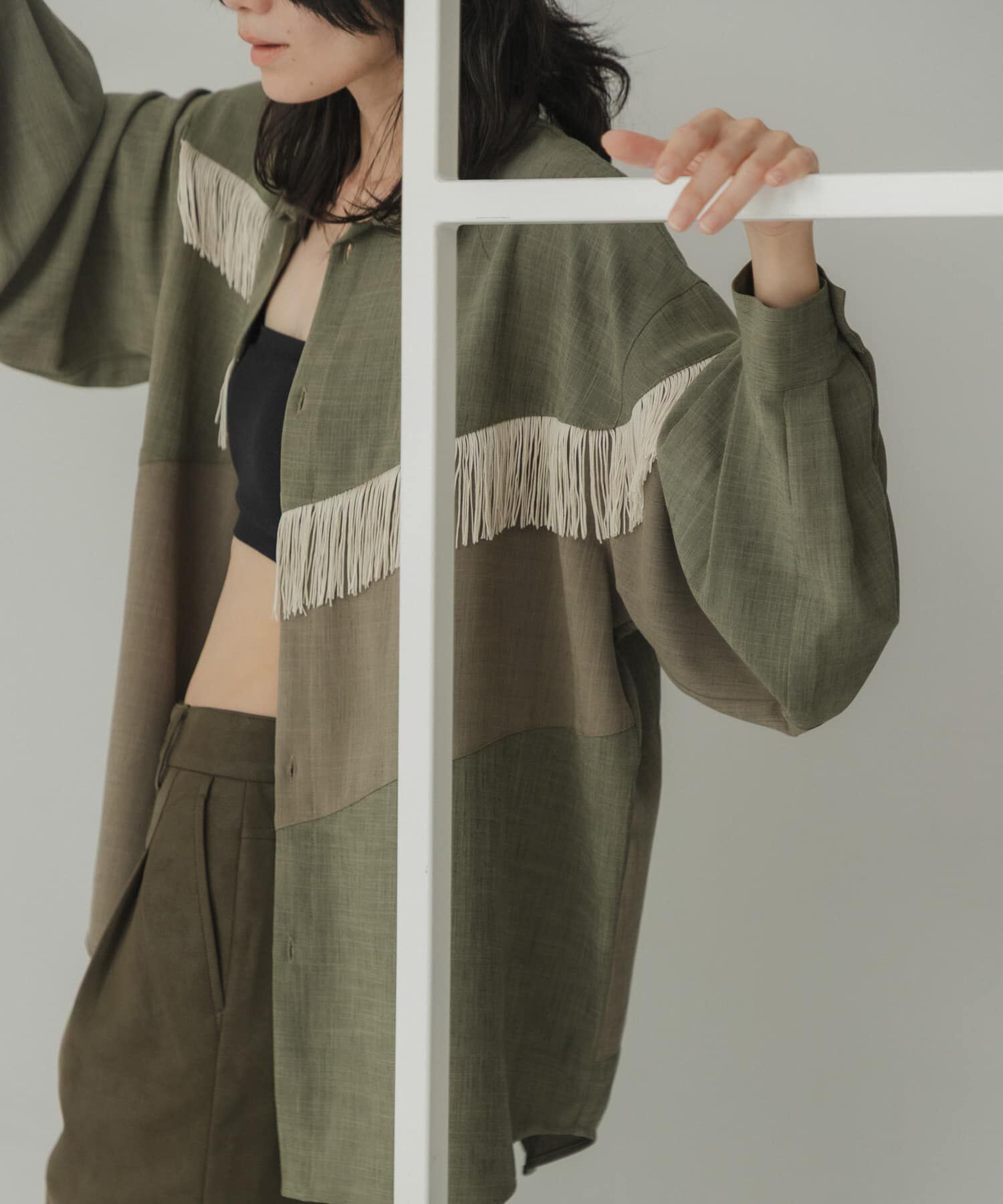  「Siltrata　Fringe pattern shirts」|シャツ・ブラウス|