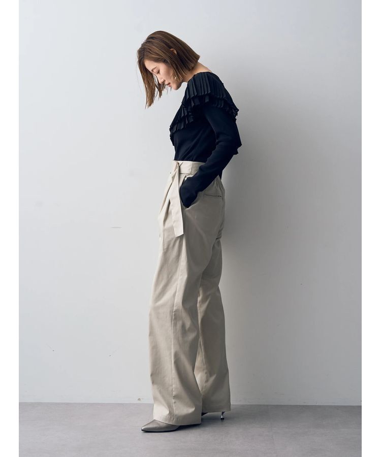 YECCA VECCA「ベルトデザインワイドパンツ」|その他|
