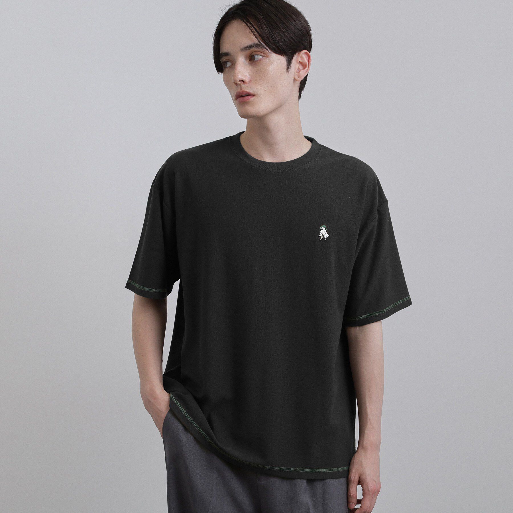 tk.TAKEO KIKUCHI「ゴーストワンポイントTシャツ」|Tシャツ・カットソー|チャコールグレー(0