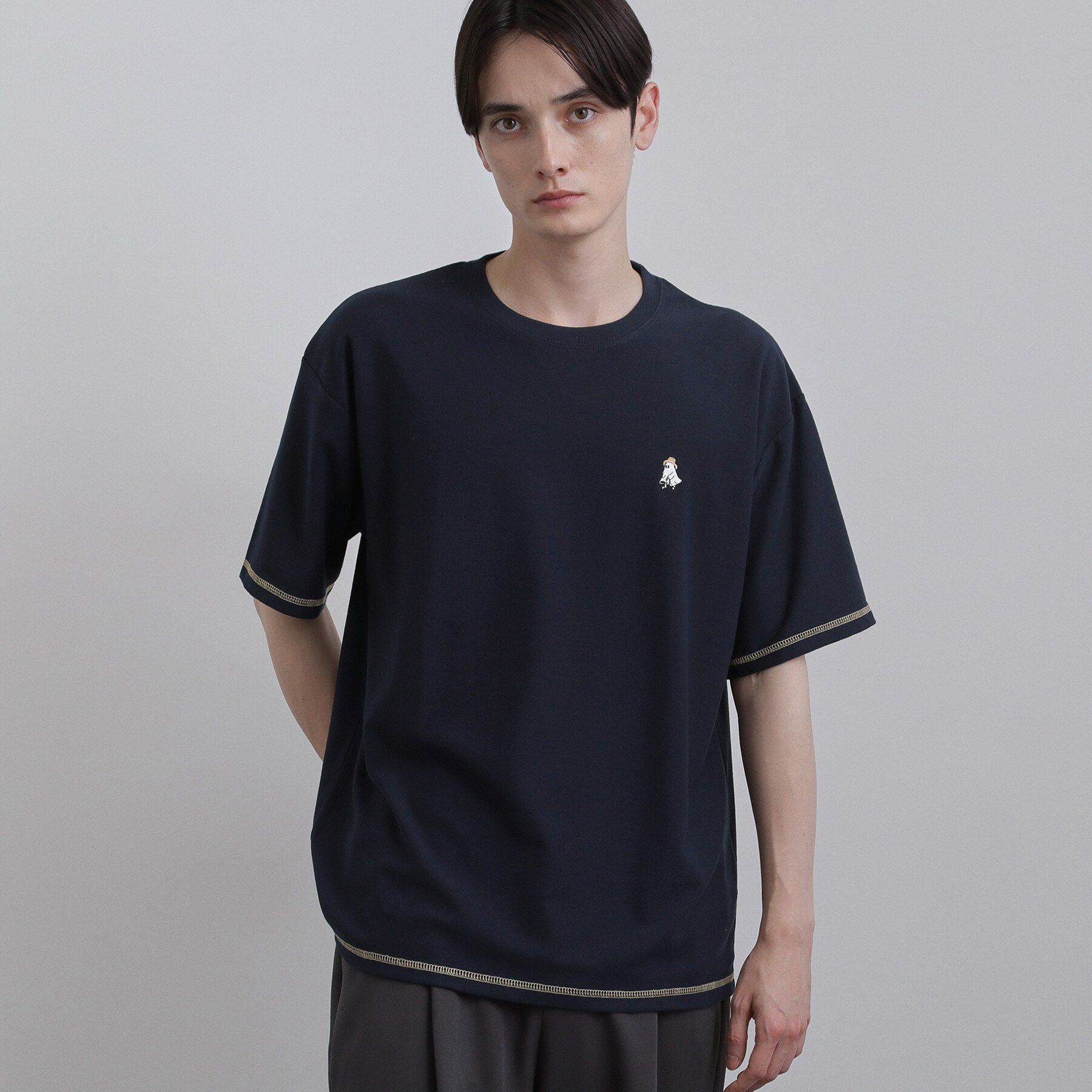 tk.TAKEO KIKUCHI「ゴーストワンポイントTシャツ」|Tシャツ・カットソー|ネイビー(094)
