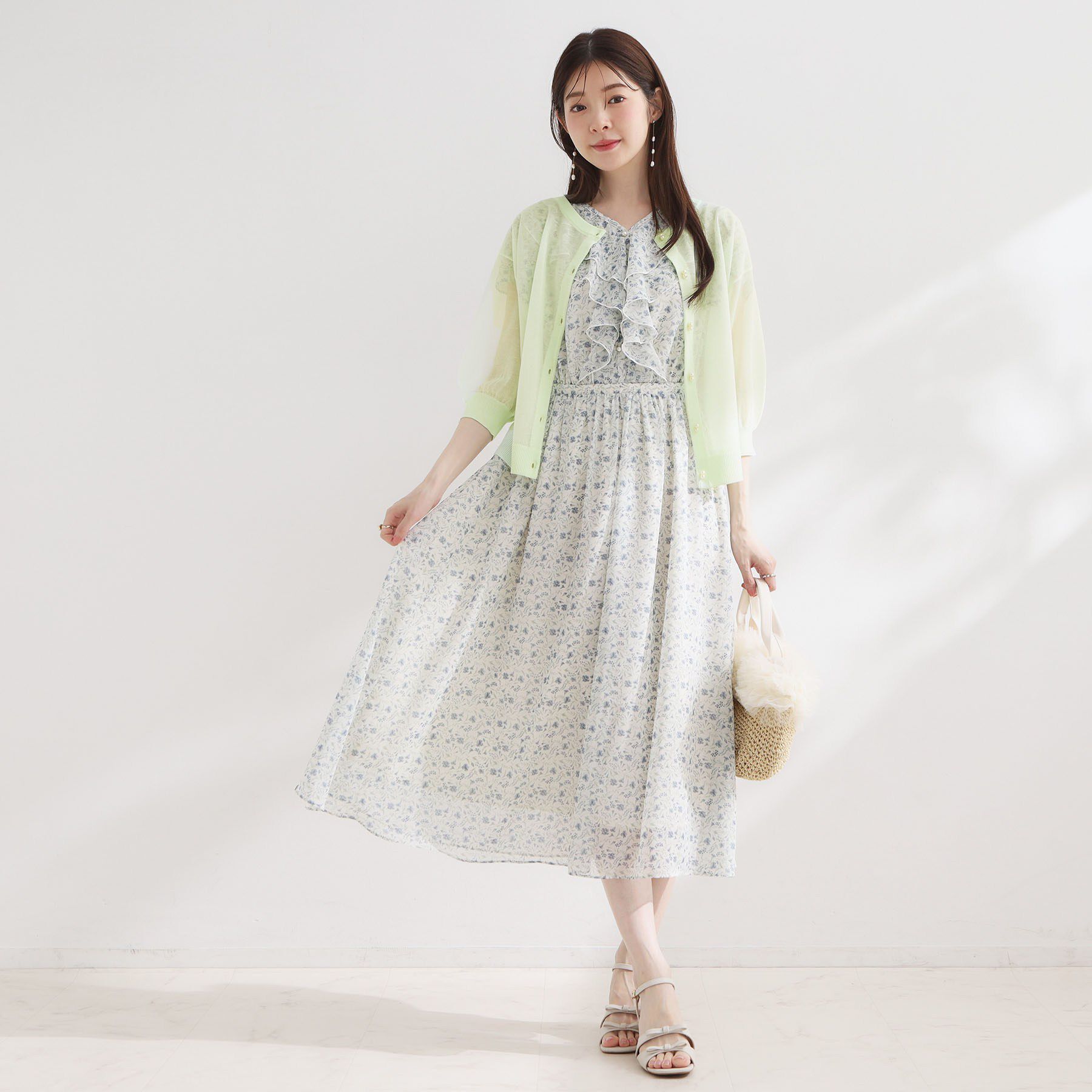 Couture broach「【前後2WAY・洗える】愛され5分袖カーディガン」|カーディガン|