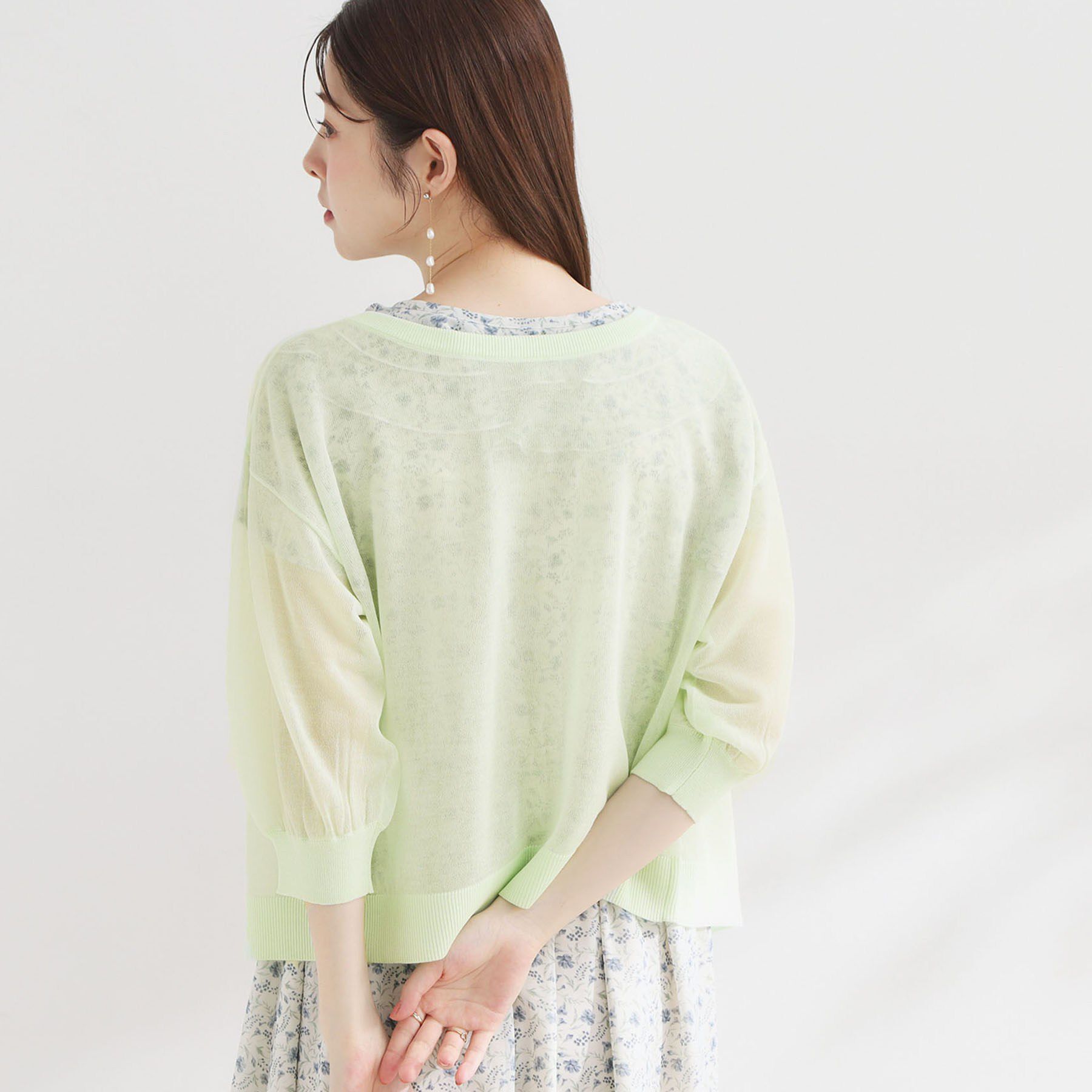 Couture broach「【前後2WAY・洗える】愛され5分袖カーディガン」|カーディガン|