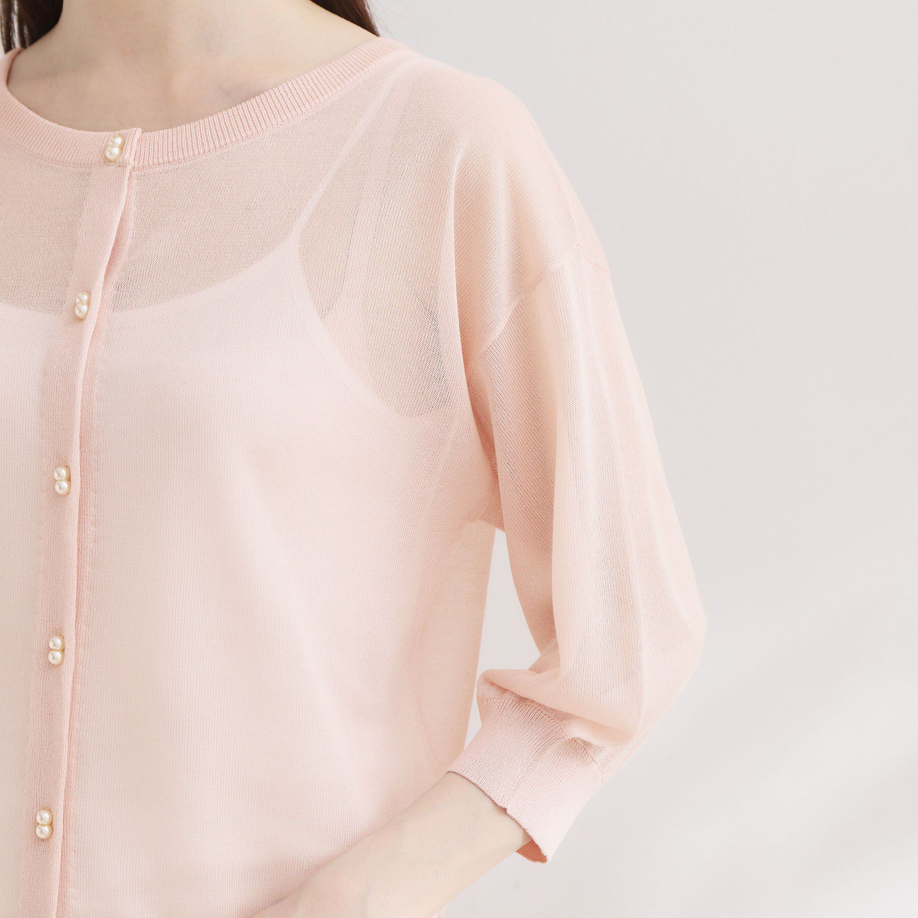 Couture broach「【前後2WAY・洗える】愛され5分袖カーディガン」|カーディガン|