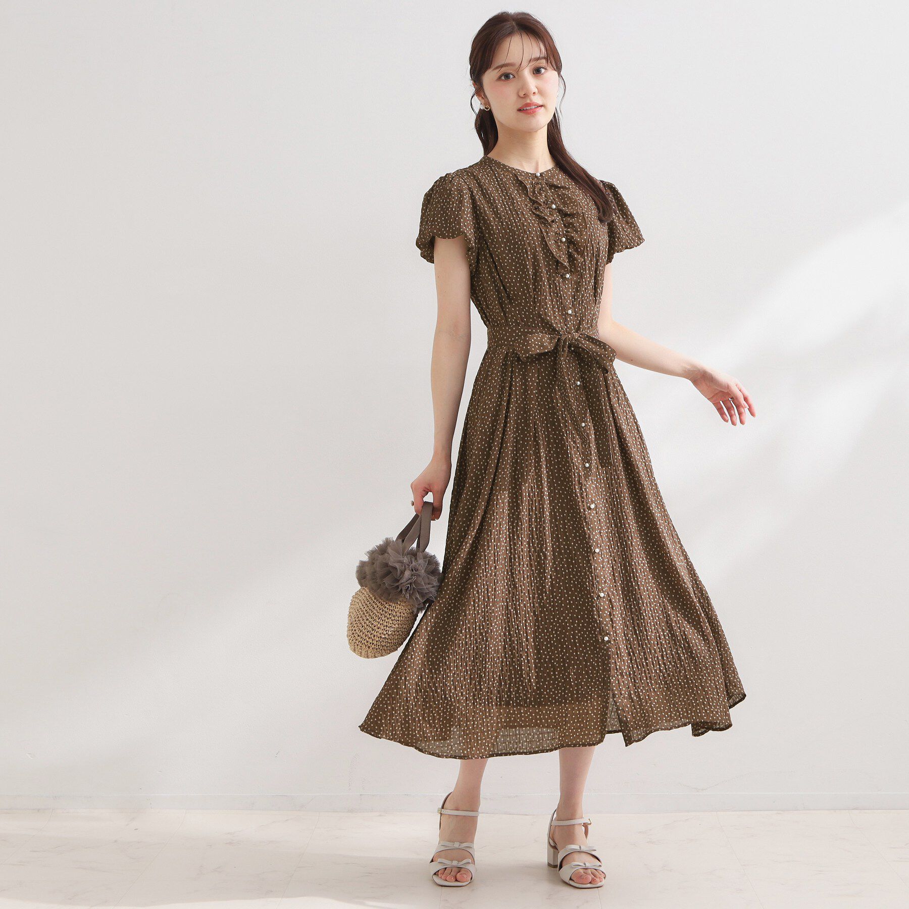 Couture broach「フロントフリルドットワンピース」|ワンピース|
