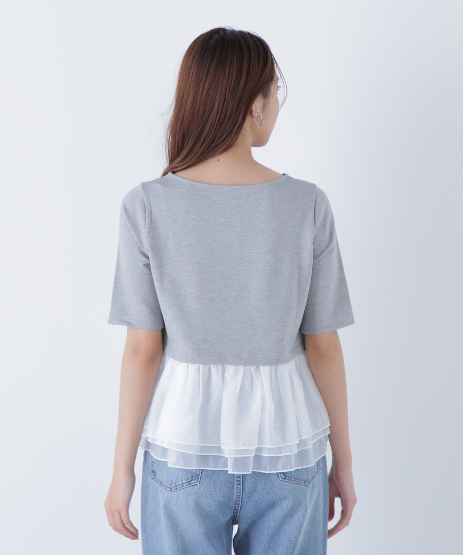  「シフォンドッキングペプラムカットソー」|Tシャツ・カットソー|