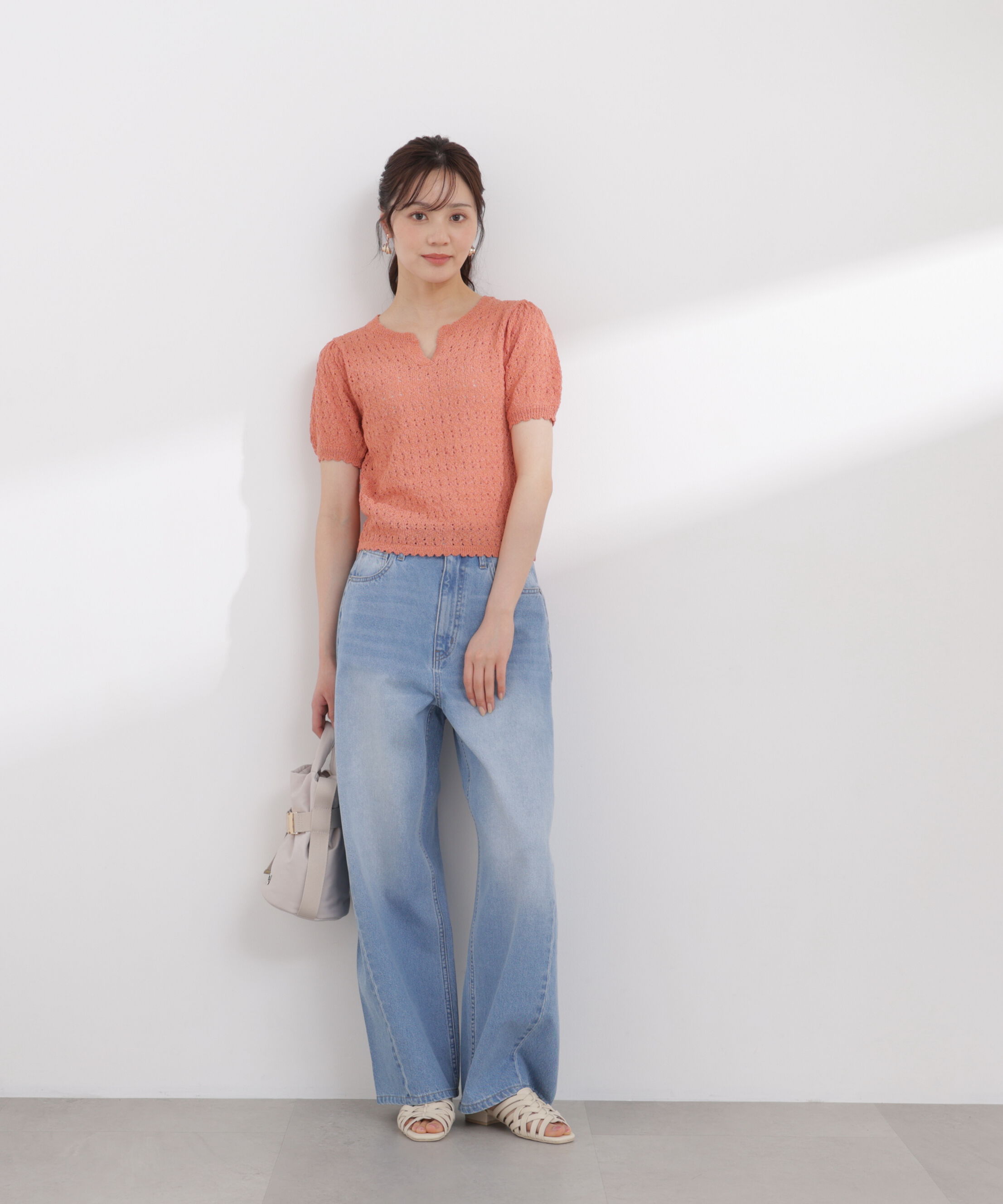 PROPORTION BODY DRESSING「ヘンリーネック透かし編みニット 26SS」|ニット・セーター|