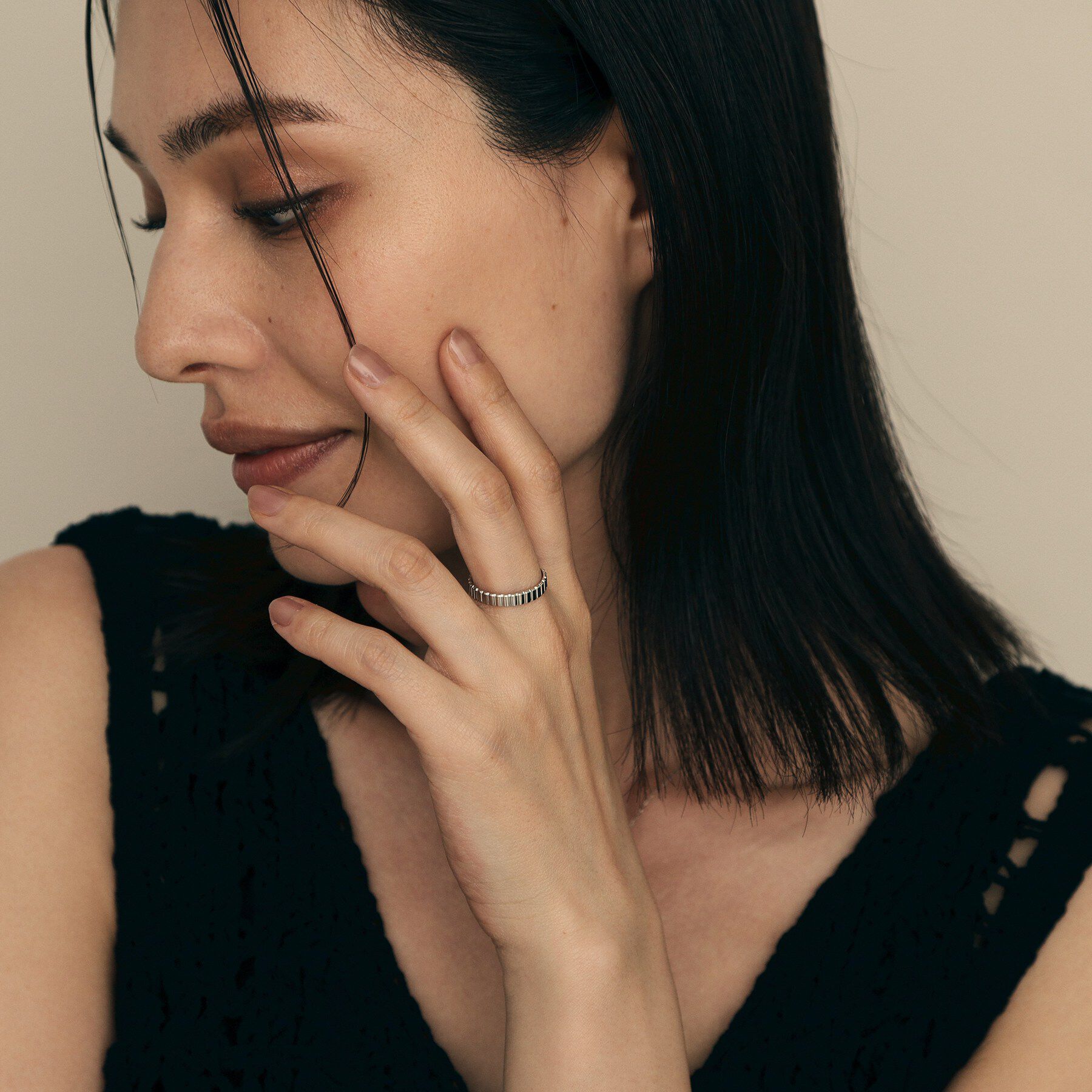COCOSHNIK「プラチナ ガドルーンカット中 リング大」|リング|