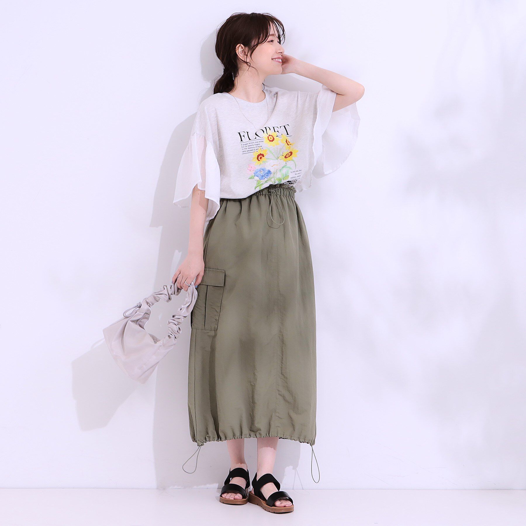 SHOO･LA･RUE「【S-LL】リメイク風 ポンチョデザインTシャツ」|Tシャツ・カットソー|