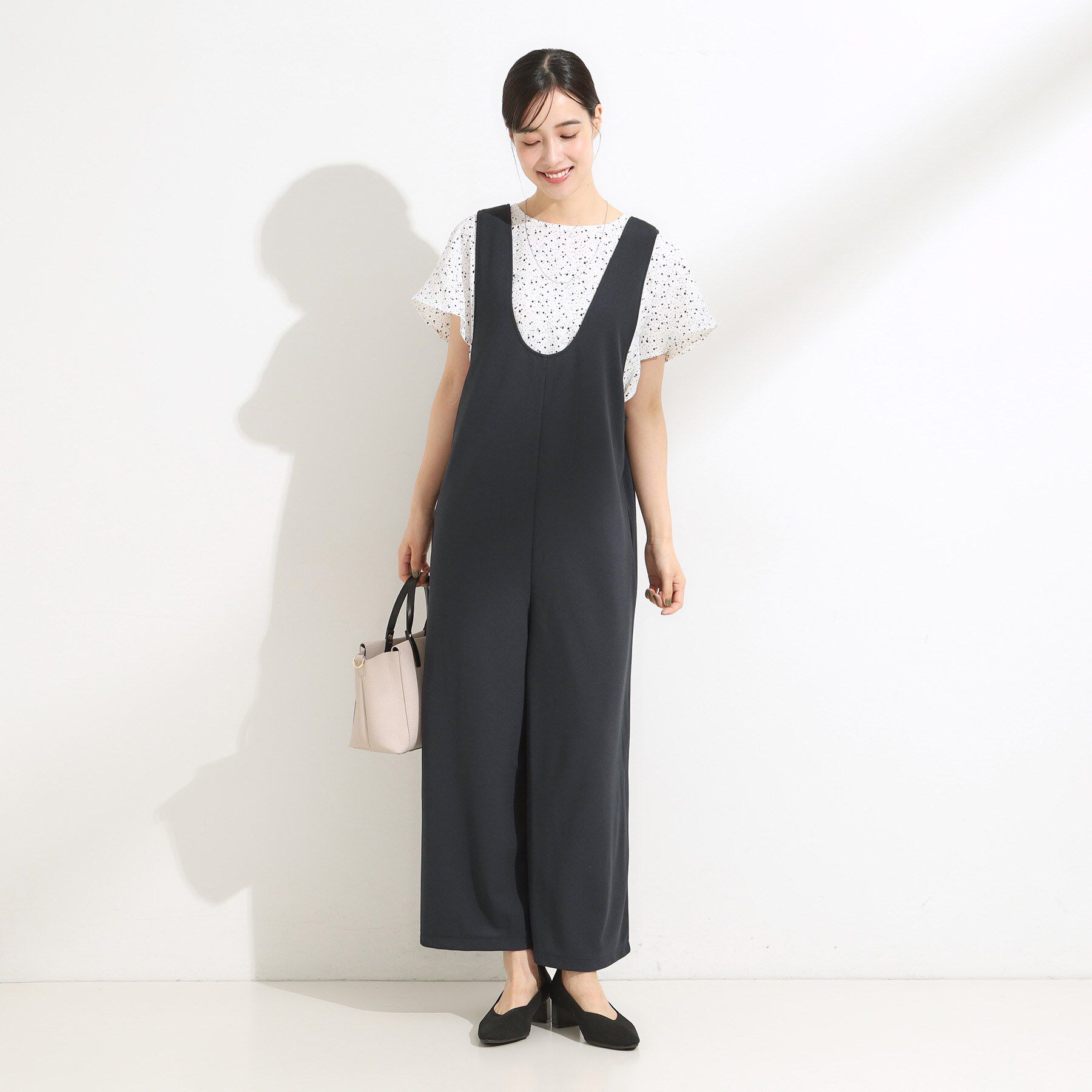 SHOO･LA･RUE「【前後2WAY/洗える】さらっと着られるサロペット」|オールインワン|