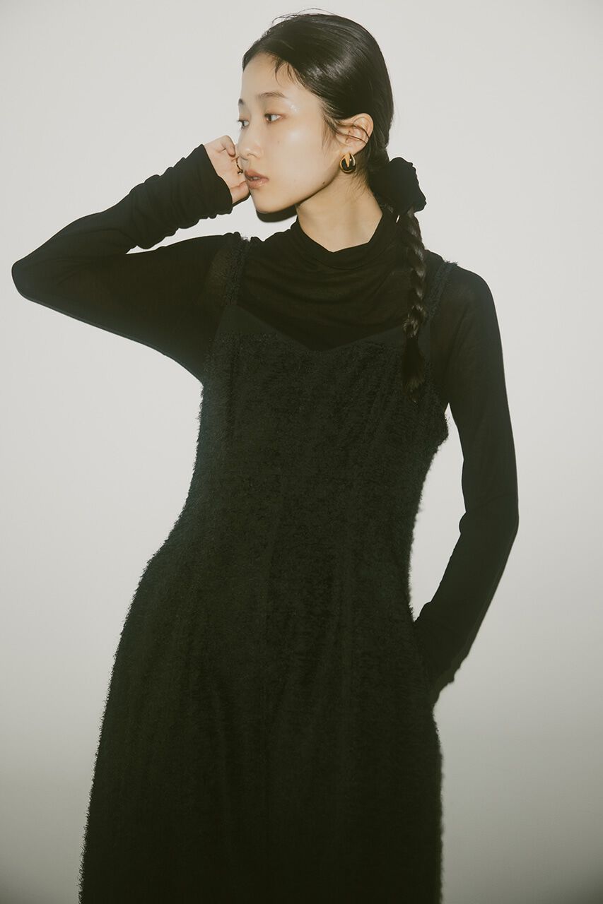 STYLEMIXER「フリンジパネルキャミワンピース」|ワンピース|BLK