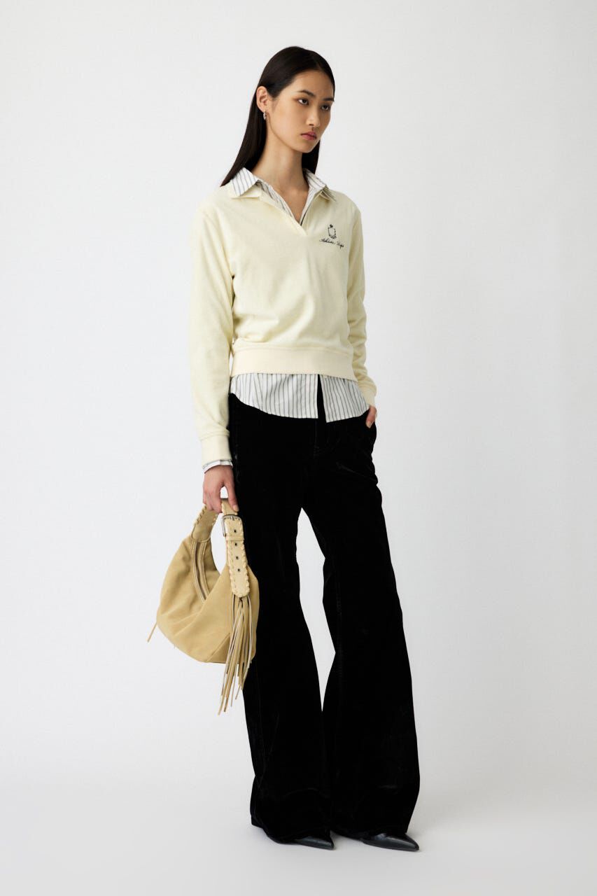MOUSSY「VELVET LONG LEG フレア」|デニム|