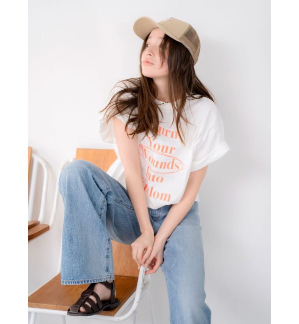 Ungrid「ヴィンテージウォッシュロゴビッグTee」|Tシャツ・カットソー|