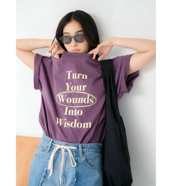 Ungrid「ヴィンテージウォッシュロゴビッグTee」|Tシャツ・カットソー|パープル