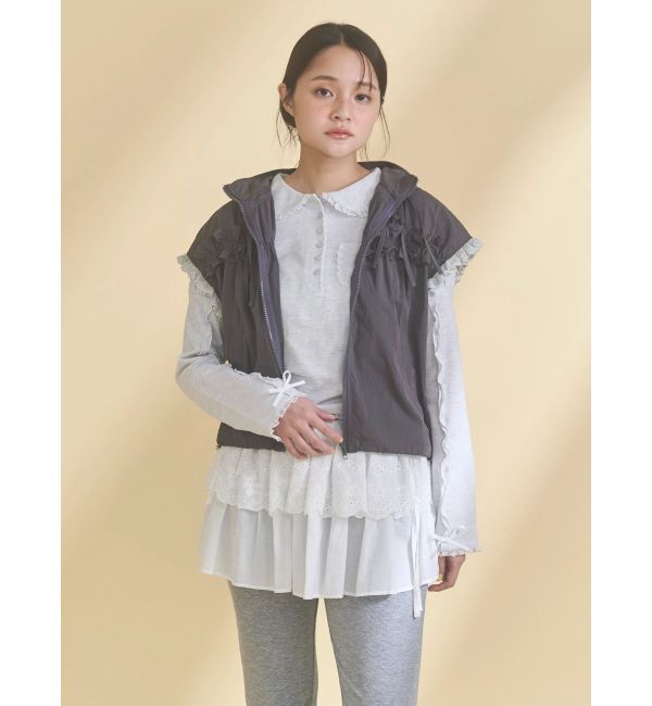 merry jenny「frill nylon jacket」|ダウンベスト・ベスト|