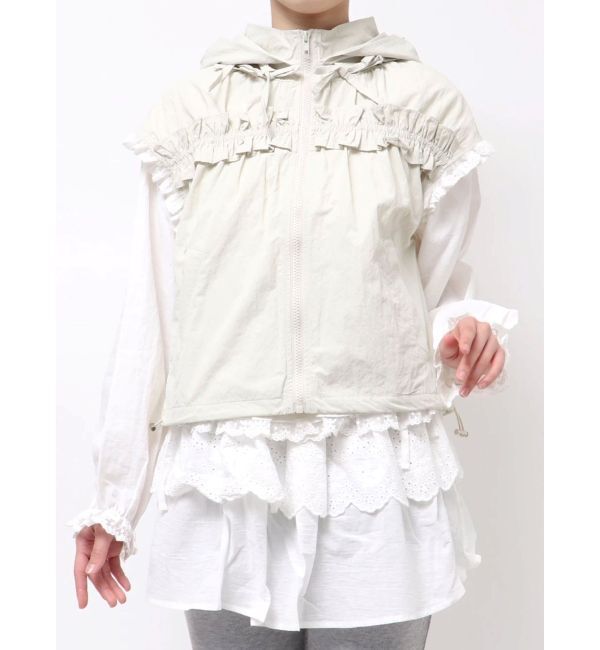 merry jenny「frill nylon jacket」|ダウンベスト・ベスト|