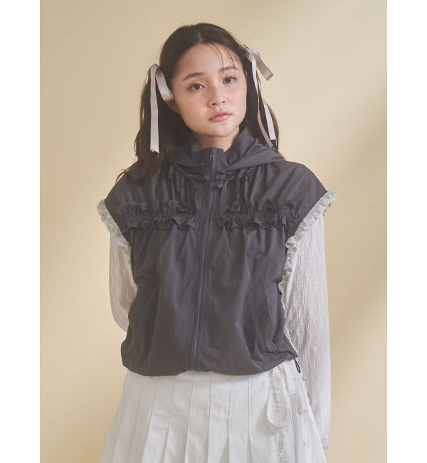 merry jenny「frill nylon jacket」|ダウンベスト・ベスト|
