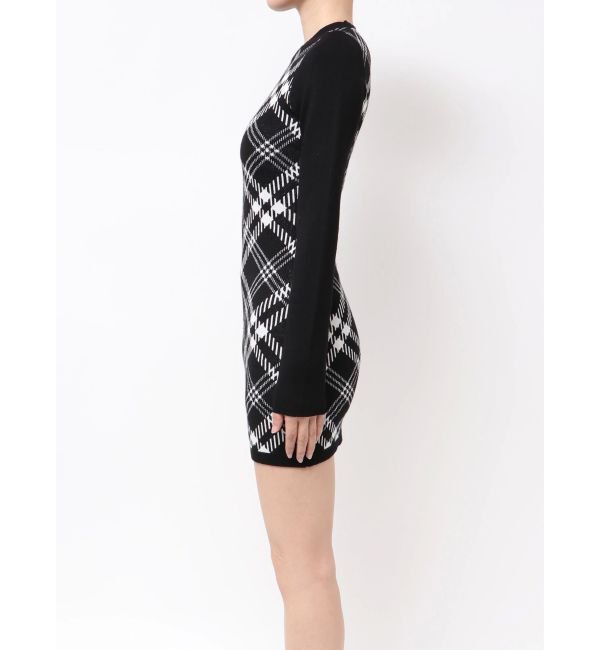 GYDA「GG embroideryラメCHECKニットワンピース」|ワンピース|