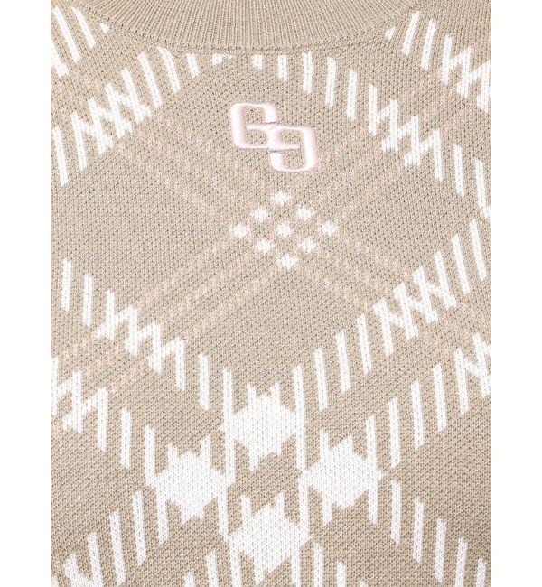 GYDA「GG embroideryラメCHECKニットワンピース」|ワンピース|