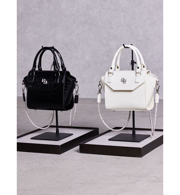 GYDA「GG エナメルクロコmini BAG」|ハンドバッグ|