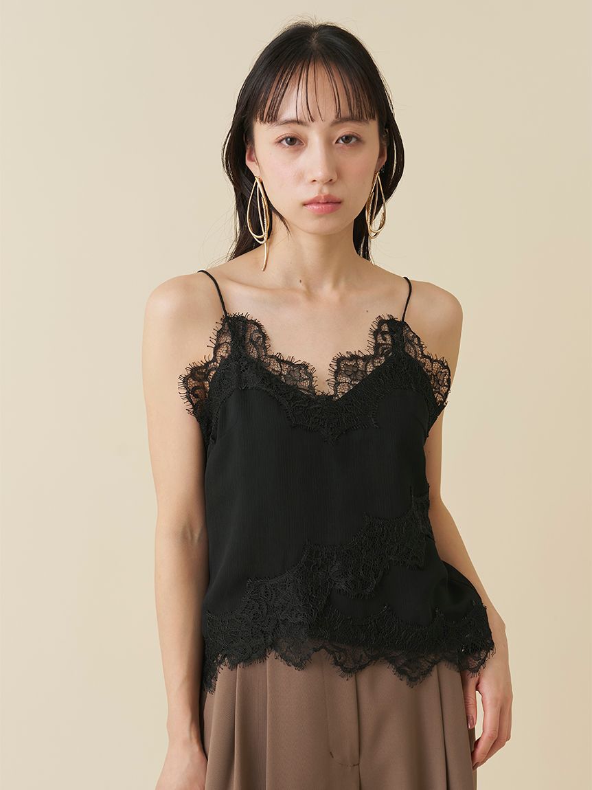 SNIDEL「レーストリムシフォンキャミソール」|キャミソール|