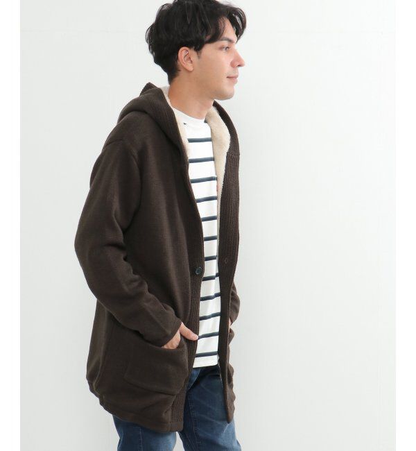 ikka「ボアフリースニットフーディガン」|その他|
