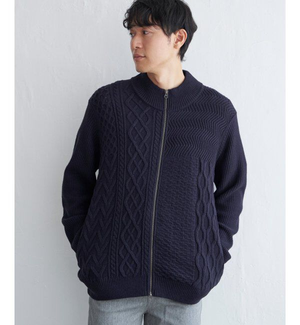 ikka「ジャカードドライバーズニット」|その他|ネイビーブルー