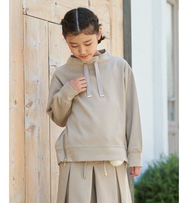 ikka kids「GOKU楽鹿の子ダンボールサイドジッププルオーバー（120~160cm）」|Tシャツ・カットソー|