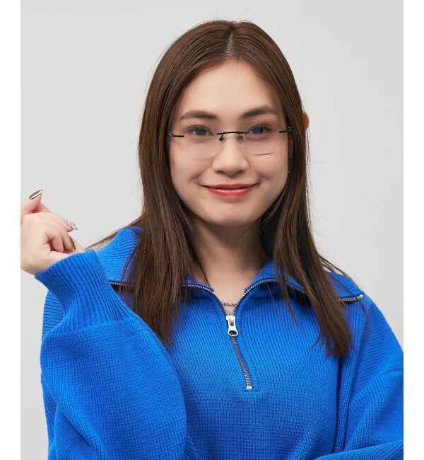  「SUNCUTGlasses/UV100%CUT リムレス サングラス | チタン [度無し専用] カラーレンズ 紫外線対策 UVカット」|サングラス|