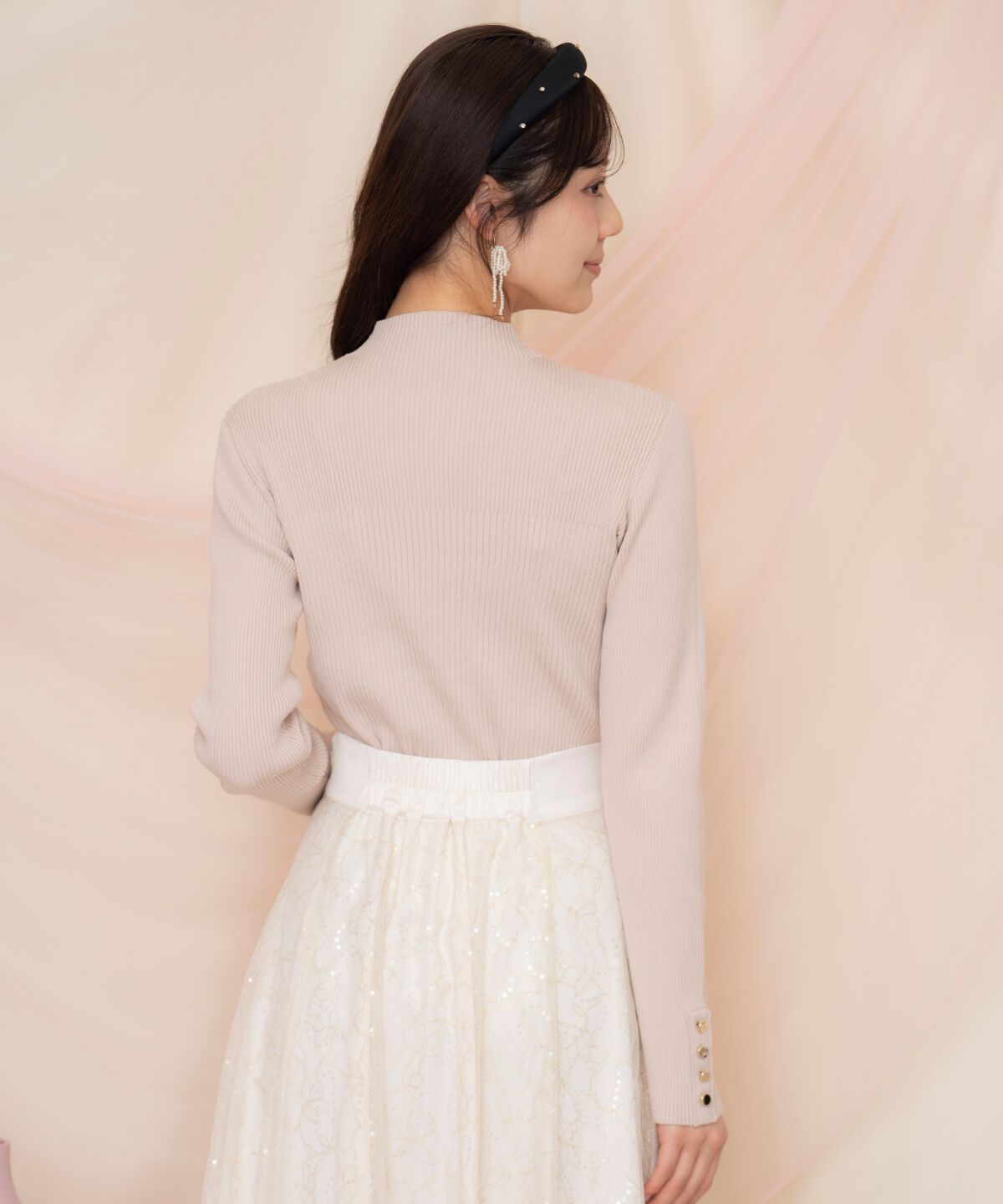 WILLSELECTION「袖口ボタンボトルネックリブニット」|ニット・セーター|