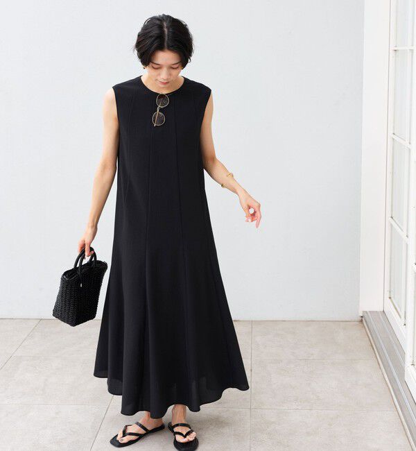 UNITED ARROWS green label relaxing「［size SHORT/TALLあり］ドライクロス ワンピース マシンウォッシャブル 通気性」|ワンピース|BLACK
