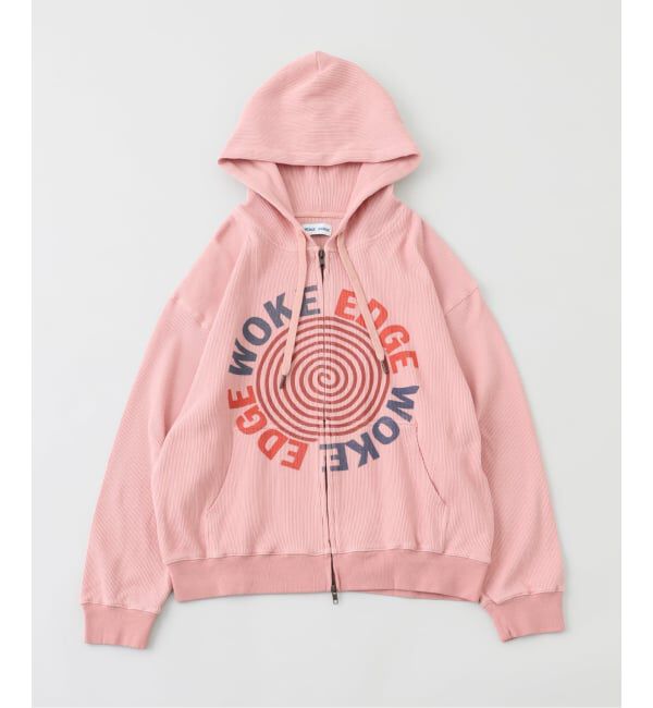 JOINT WORKS「WOKE EDGE / ウォークエッジ Washed Thermal Zip Hoodie」|パーカー|ピンク