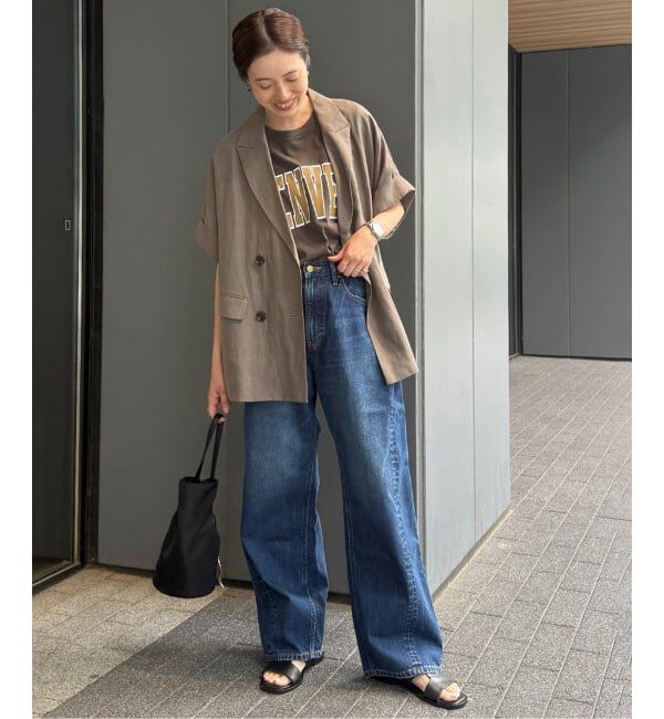 SLOBE IENA「《セットアップ対応可》リネン混ハーフスリーブジャケット」|その他|