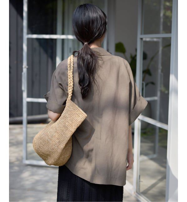 SLOBE IENA「《セットアップ対応可》リネン混ハーフスリーブジャケット」|その他|